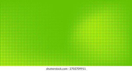 Textura de gradiente de patrón de color verde semitono de puntos con tecnología de fondo digital. Cómics de arte pop de puntos con Diseño gráfico de naturaleza.