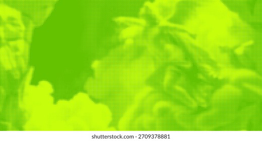 Textura de gradiente de patrón de color verde semitono de puntos con tecnología de fondo digital. Cómics de arte pop de puntos con Diseño gráfico de naturaleza.