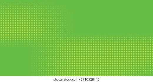 Textura de gradiente de patrón de color verde semitono de puntos con tecnología de fondo digital. Cómics de arte pop de puntos con Diseño gráfico de estilo de naturaleza