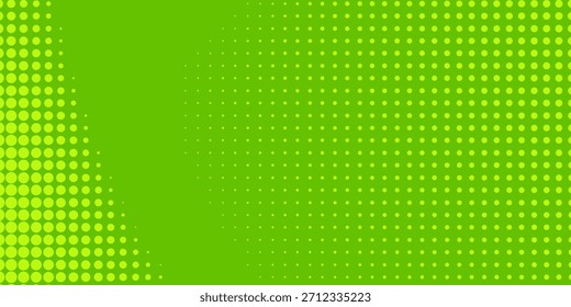 Textura de gradiente de patrón de color verde semitono de puntos con tecnología de fondo digital. Cómics de arte pop de Modern Dots con arte conceptual de Diseño gráfico de naturaleza