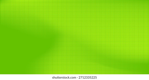 Textura de gradiente de patrón de color verde semitono de puntos con tecnología de fondo digital. Cómics de arte pop de Modern Dots con arte conceptual de Diseño gráfico de naturaleza