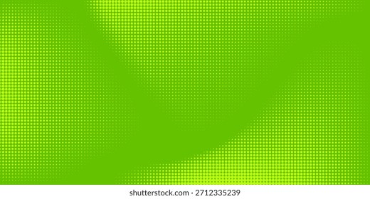 Textura de gradiente de patrón de color verde semitono de puntos con tecnología de fondo digital. Cómics de arte pop de Modern Dots con arte conceptual de Diseño gráfico de naturaleza