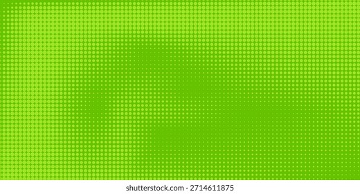 Textura de gradiente de patrón de color verde semitono de puntos con tecnología de fondo digital. Puntos cómics de arte pop con la naturaleza
