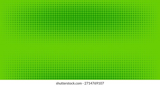 Textura de gradiente de patrón de color verde semitono de puntos con tecnología de fondo digital. Cómics de arte pop de puntos con Diseño gráfico de naturaleza.