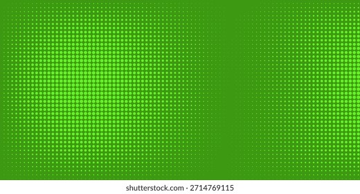 Textura de gradiente de patrón de color verde semitono de puntos con tecnología de fondo digital. Cómics de arte pop de puntos con Diseño gráfico de naturaleza.
