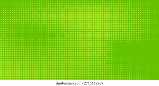 Textura de gradiente de patrón de color verde semitono de puntos con tecnología de fondo digital. Puntos cómics de arte pop con la naturaleza