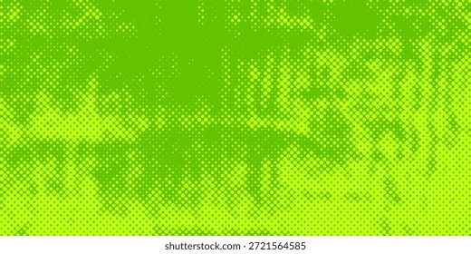 Pontos de meio-tom verde cor padrão textura gradiente com tecnologia digital fundo. Pontos pop art quadrinhos com design gráfico da natureza.