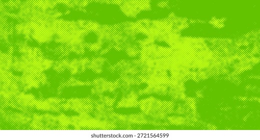 Textura de gradiente de patrón de color verde semitono de puntos con tecnología de fondo digital. Cómics de arte pop de puntos con Diseño gráfico de naturaleza.