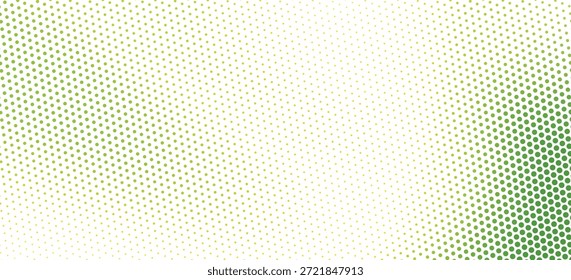 Textura de gradiente de patrón de color verde semitono de puntos con tecnología de fondo digital. Cómics de arte pop de puntos con Diseño gráfico de naturaleza.
