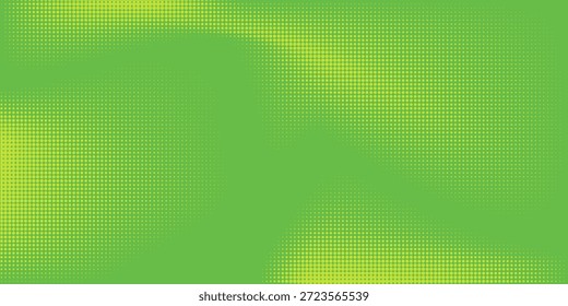 Textura de gradiente de patrón de color verde semitono de puntos con tecnología de fondo digital. Cómics del arte pop de los puntos con el Diseño gráfico de la naturaleza. arte moderno de la ilustración punteada