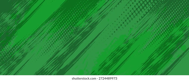 Textura de gradiente de patrón de color verde semitono de puntos con tecnología de fondo digital. 