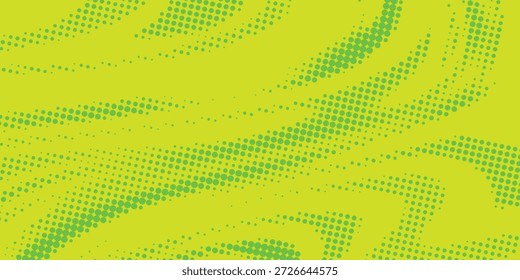 Dots halftone green color pattern gradient texture with technology digital background. Dots pop art comics with nature graphic design