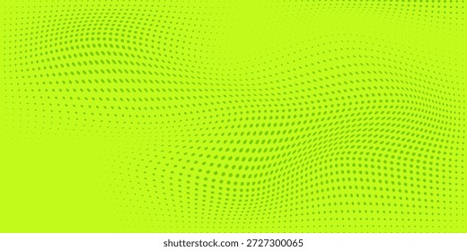 Dots halftone green color pattern gradient texture on bright green background