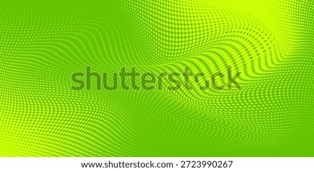 Dots halftone green color pattern gradient texture with technology digital background. Dots pop art comics with nature graphic design.