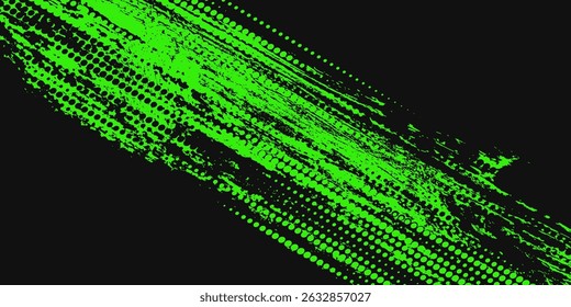 Dots halftone green and dark blue color pattern gradient grunge texture background. Dots pop art sport style. Vector Grunge