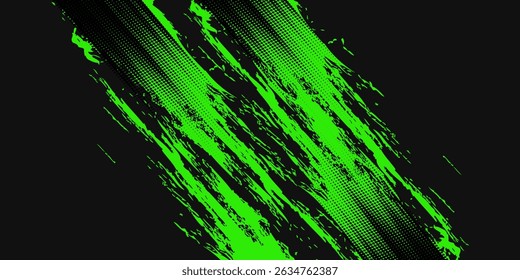 Fondo de textura grunge degradado de patrón de color verde y azul oscuro. Puntos estilo de arte pop sport. Ilustración de Vector