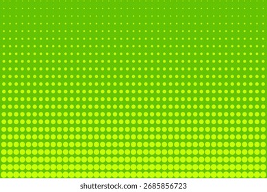 Dots halftone green gradient texture with digital background. Pop art comic style abstract pattern. Modern technology vector illustration for graphic design projects. Geometric bg.