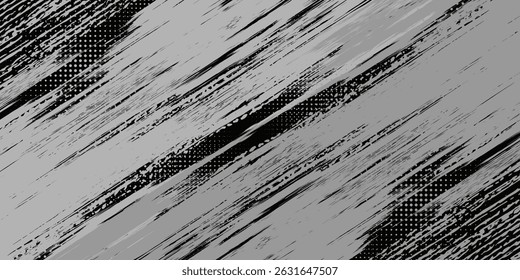 Punkte halbtongrau und schwarz Farbmuster Farbverlauf Grunge Textur Hintergrund. Dots Pop Art Comics Sport Stil modernen schwarzen abstrakten Hintergrund.