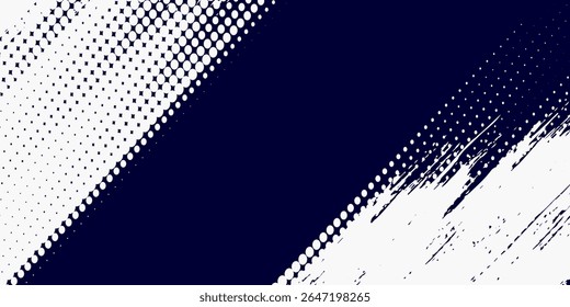 Dots halftone grunge white and blue color pattern gradient grunge texture background. Dots pop art comics sport style simple art