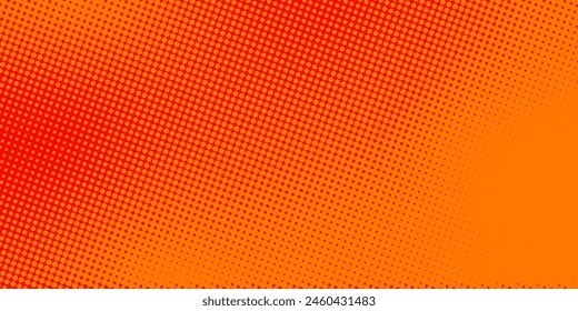 Dots halftone orange color pattern gradient texture with technology digital background. Dots pop art comics with summer background.