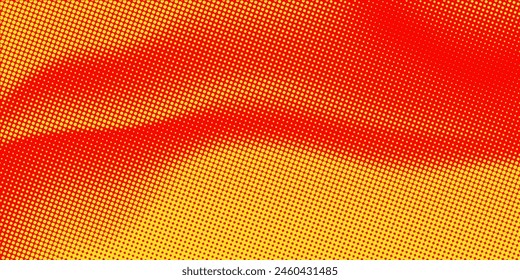 Dots halftone orange color pattern gradient texture with technology digital background. Dots pop art comics with summer background.