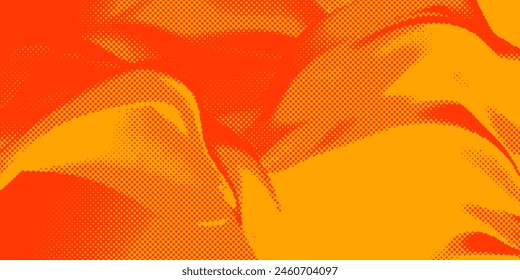 Dots Halbton Orange Farbmuster Gradient Textur mit Technologie Digital Hintergrund. Dots Pop Art Comics mit Sommer Hintergrund.