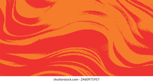 Dots halftone orange color pattern gradient texture with technology digital background. Dots pop art comics with summer background.
