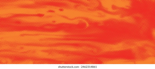 Textura de degradado de patrón de color naranja de semitono de puntos con tecnología de fondo digital