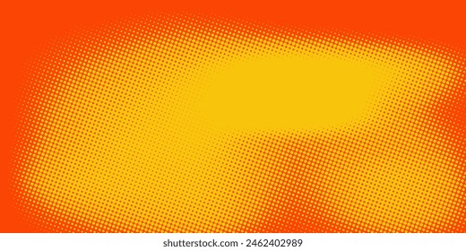 Dots halftone orange color pattern gradient texture with technology digital background. Dots pop art comics with summer background.