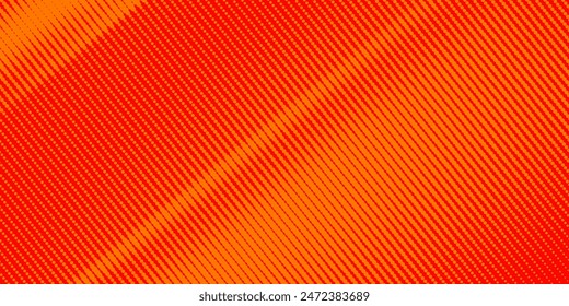 Textura de degradado de patrón de color naranja de semitono de puntos con fondo digital de tecnología. Cómics de arte pop con fondo de verano.