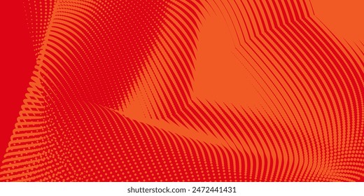 Dots halftone orange color pattern gradient texture with technology digital background. Dots pop art comics with summer background. Vector