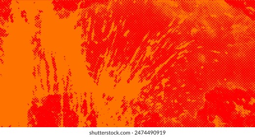 Dots halftone orange color pattern gradient texture with technology digital background. Dots pop art comics with summer background.