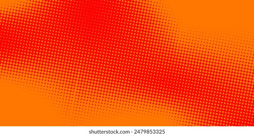 Dots halftone orange color pattern gradient texture with technology digital background. Dots pop art comics with summer background.