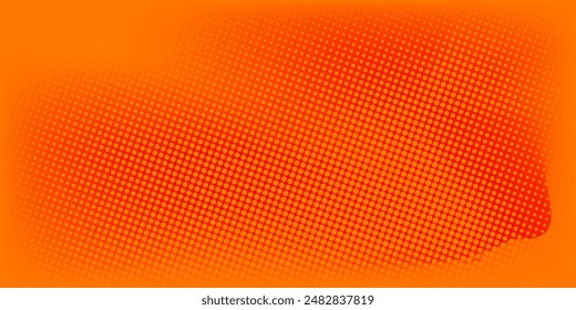 Dots halftone orange color pattern gradient texture with technology digital background. Dots pop art comics with summer background. vector modern dots orange halftone abstract