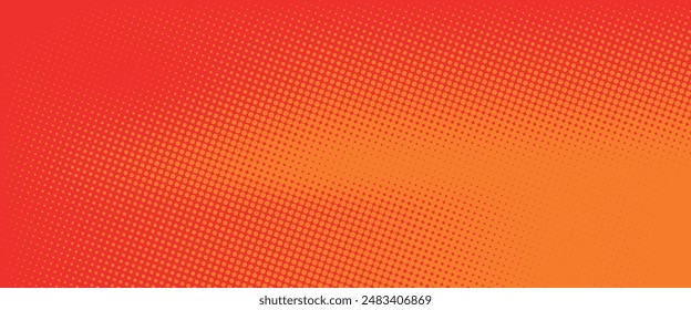 Dots halftone orange color pattern gradient texture with technology digital background. Dots pop art comics with summer background eps 10