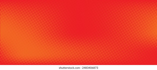 Dots halftone orange color pattern gradient texture with technology digital background. Dots pop art comics with summer background eps 10