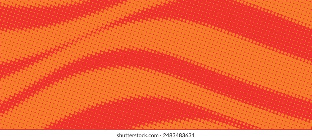 Dots halftone orange color pattern gradient texture with technology digital background. Dots pop art comics with summer background modern