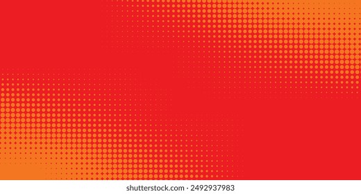 Dots halftone orange color pattern gradient texture with technology digital background. Dots pop art comics with summer background.