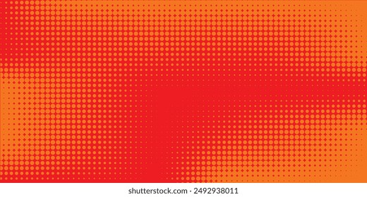 Dots halftone orange color pattern gradient texture with technology digital background. Dots pop art comics with summer background.