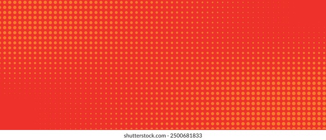 Dots halftone orange color pattern gradient texture with technology digital background. Dots pop art comics with summer background.