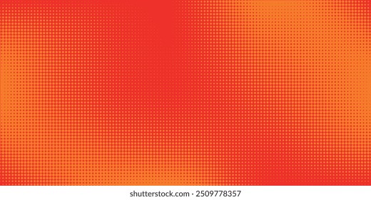 Dots halftone orange color pattern gradient texture with technology digital background. Dots pop art comics with summer background.