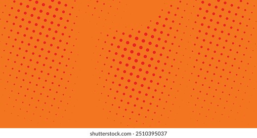 Dots halftone orange color pattern gradient texture with technology digital background. Dots pop art comics with summer background. modern