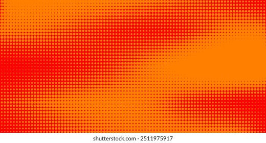 Dots halftone orange color pattern gradient texture with technology digital background. Dots pop art comics with summer background. vector