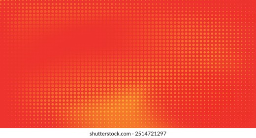 Dots halftone orange color pattern gradient texture with technology digital background. Dots pop art comics with summer background.