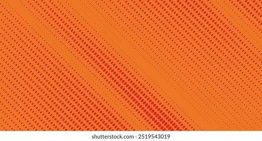 Textura de gradiente de patrón de color naranja semitono de puntos con tecnología de fondo digital. Cómics de arte pop de puntos con fondo de verano.