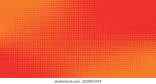 Dots Halbton orange Farbmuster Farbverlauf Textur mit Technologie digitalen Hintergrund. Punkte Pop Art Comics mit Sommerhintergrund