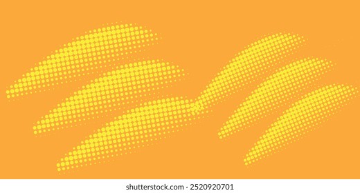 Textura de gradiente de patrón de color naranja semitono de puntos con tecnología de fondo digital. Cómics de arte pop de puntos con fondo de verano.