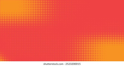 Textura de gradiente de patrón de color naranja semitono de puntos con tecnología de fondo digital. Cómics de arte pop de puntos con fondo de verano.