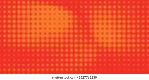 Pontos de meio-tom laranja cor padrão textura gradiente com tecnologia digital fundo. Pontos pop art quadrinhos com fundo de verão eps 10	