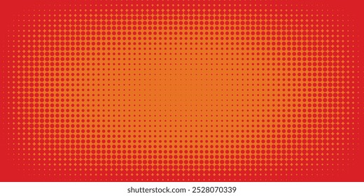 Dots halftone orange color pattern gradient texture with technology digital background. Dots pop art comics with summer background.